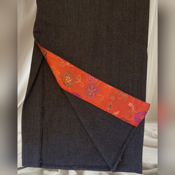 Vintage chic Alain Manoukian gray trousers with side slit - Picture 3 of 7